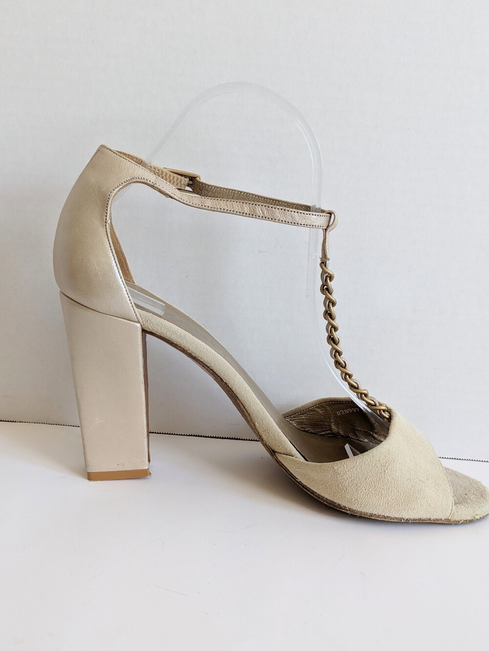 VINTAGE CHANEL Chain Heels 38.5 - Picture 5 of 16